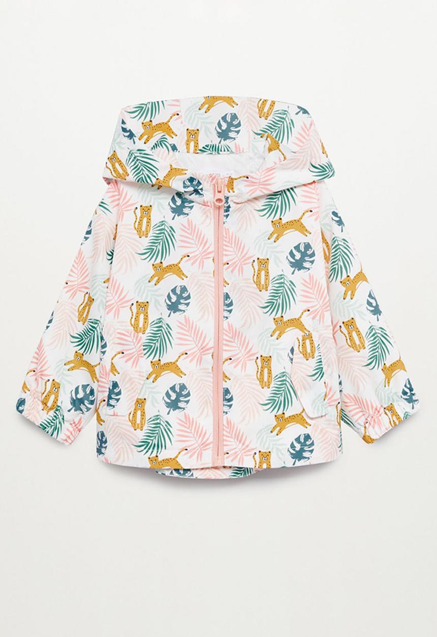 MANGO - Hooded printed rain jacket - multi