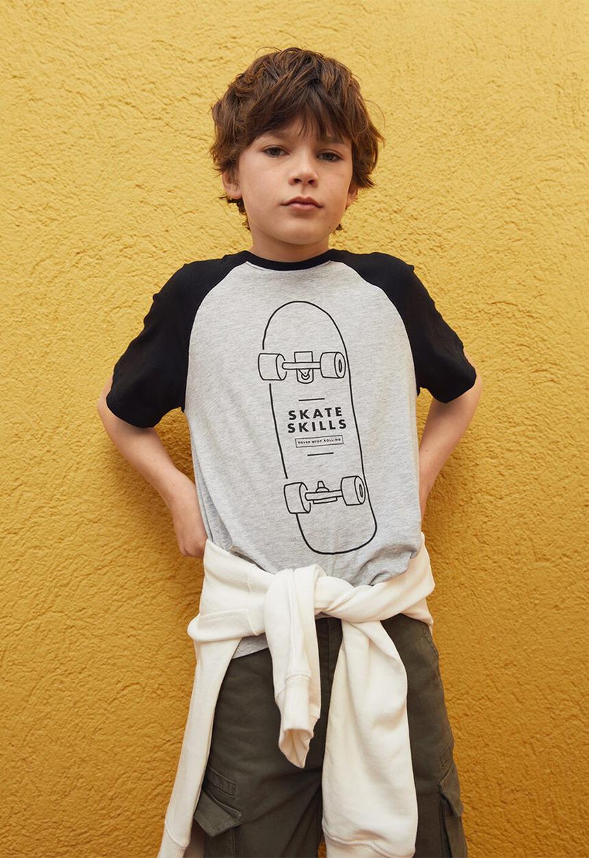MANGO - T-shirt skills - grey