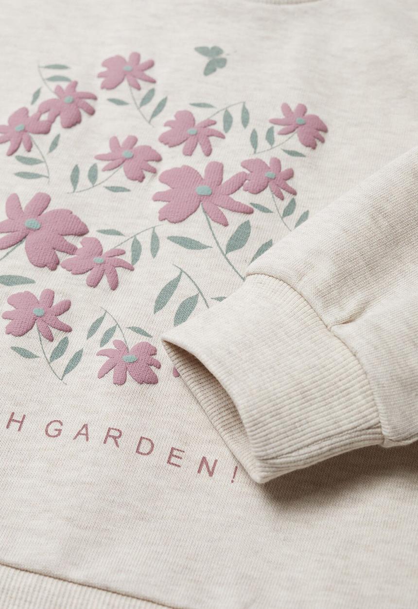 MANGO - Daisy sweatshirt - light beige