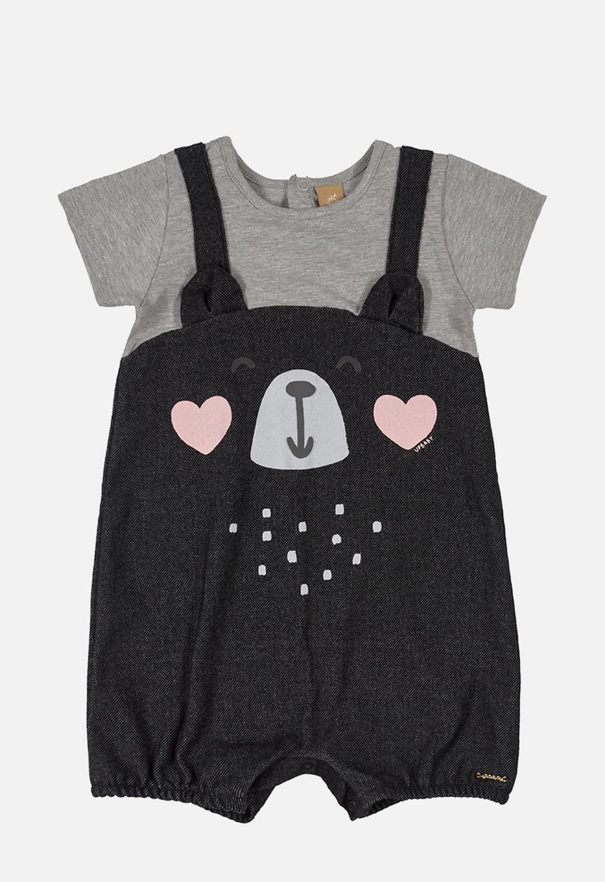 UP Baby - Sweat dungaree & tee set - grey