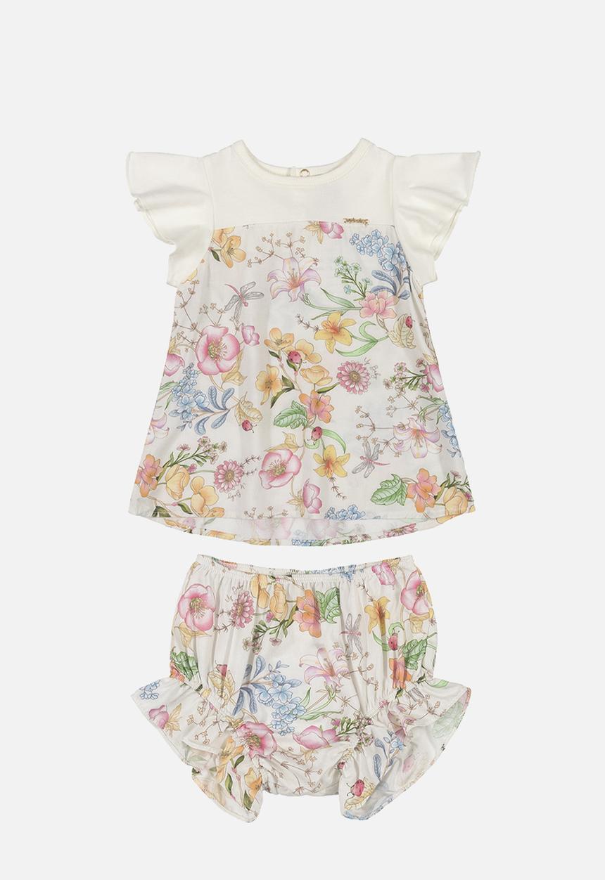 UP Baby - Tee & woven shorts set - off white