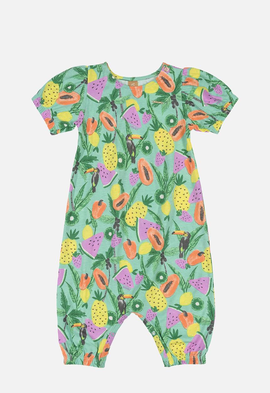 UP Baby - Floral romper - green