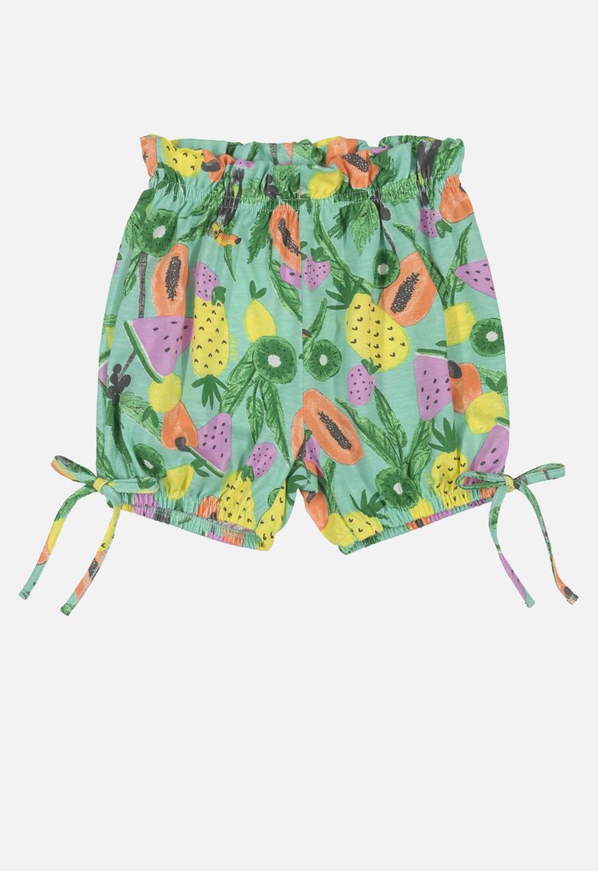 UP Baby - Floral shorts, bodysuit & headband set - green