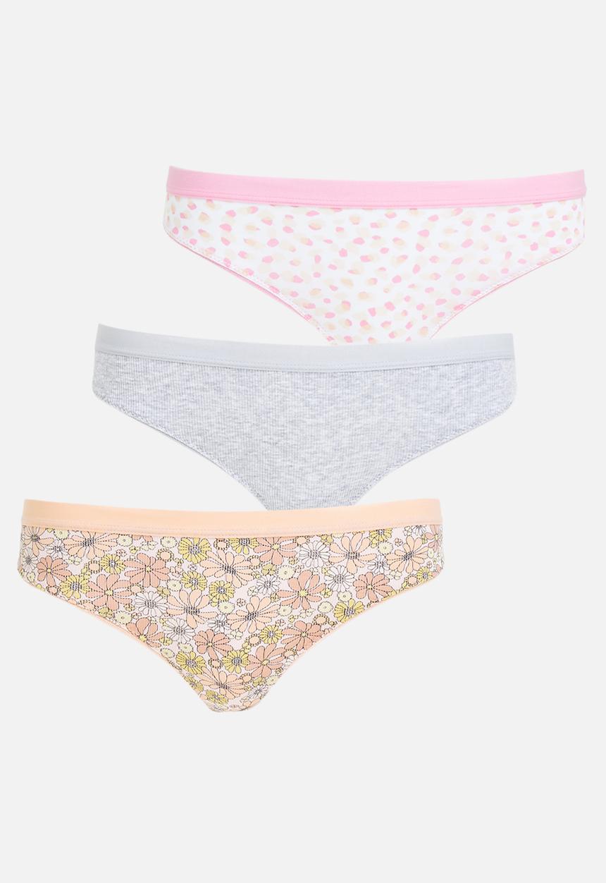 Cotton On - Cotton g string brief 3 pack - multi 