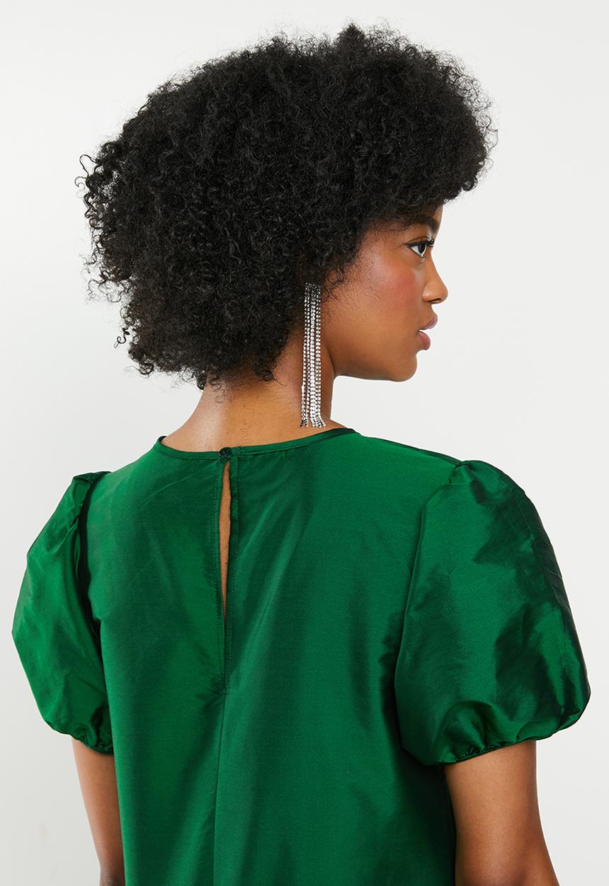 Blake - Drop waisted mini dress - green