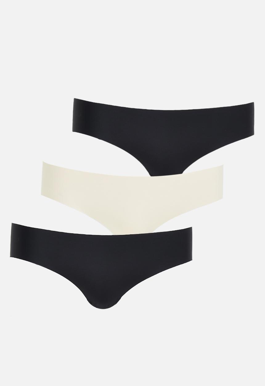 Cotton On - The invisible bikini brief 3 pack - black & frappe 