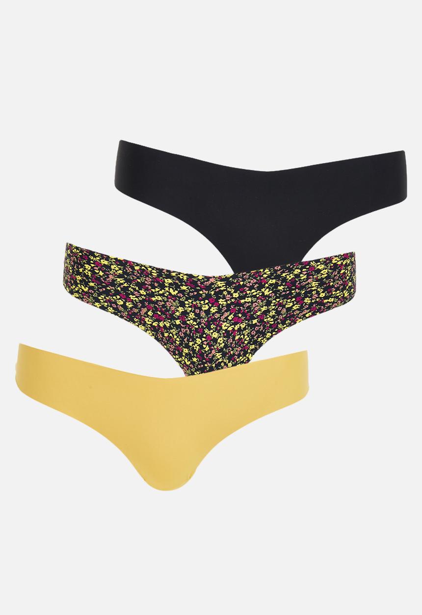Cotton On - The invisible g string brief 3 pack - black & yellow 