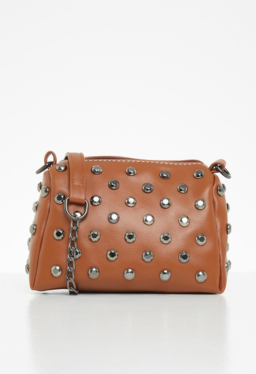 Superbalist - Studded crossbody bag - tan