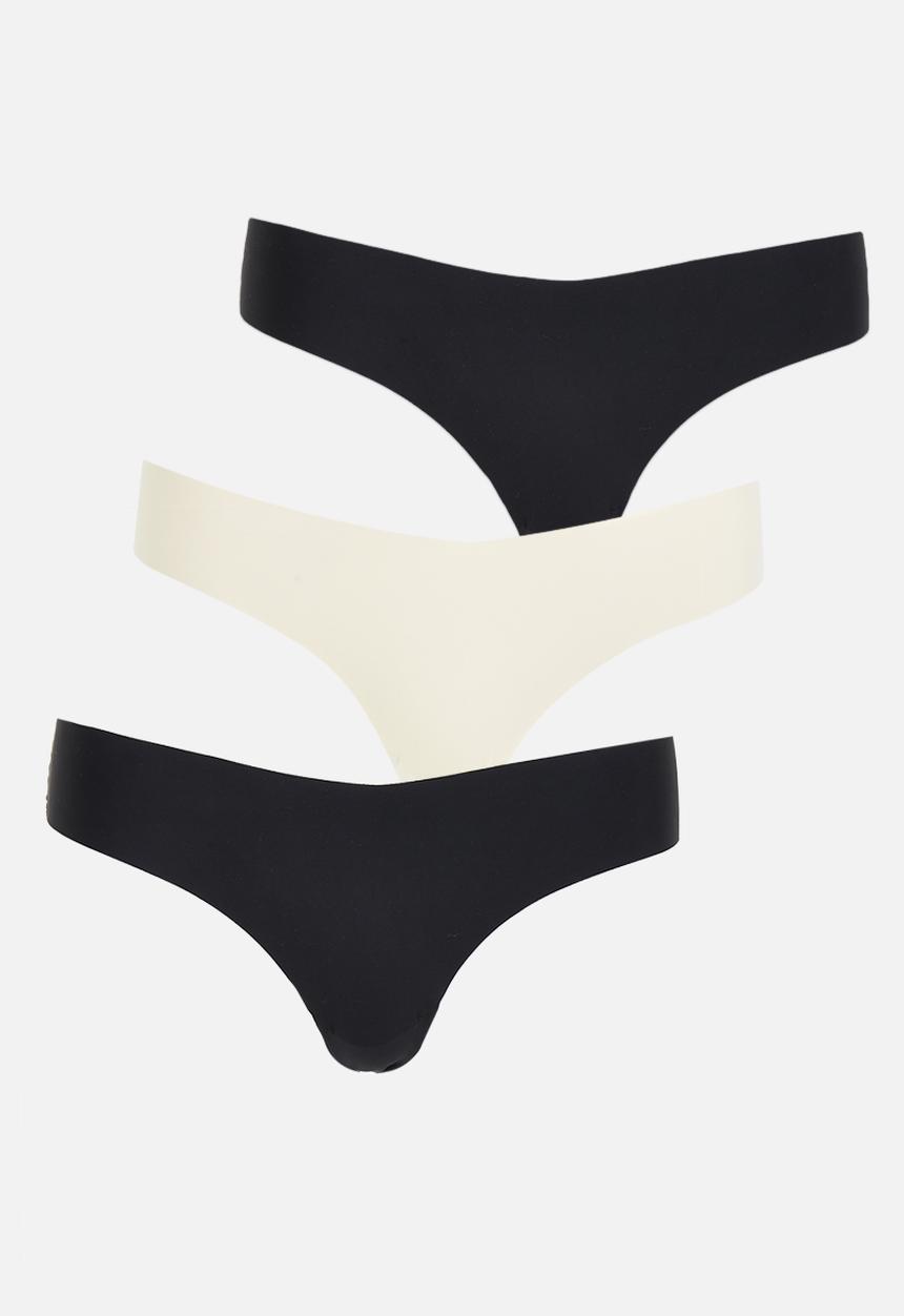 Cotton On - The invisible g string brief 3 pack - black & frappe 
