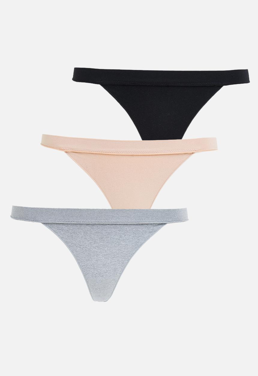 Cotton On - Seamfree tanga g string brief 3 pack - multi 
