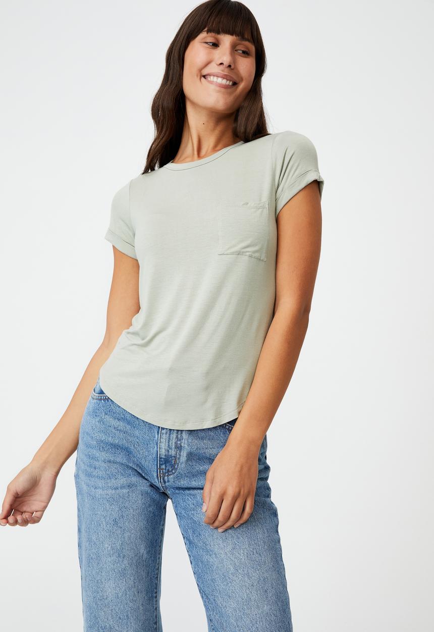 Cotton On - Kathleen short sleeve top - sage