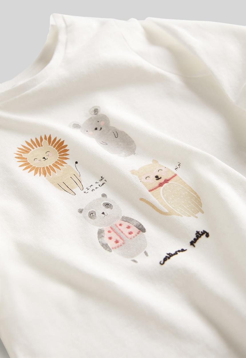 MANGO - Party long sleeve tee - off white