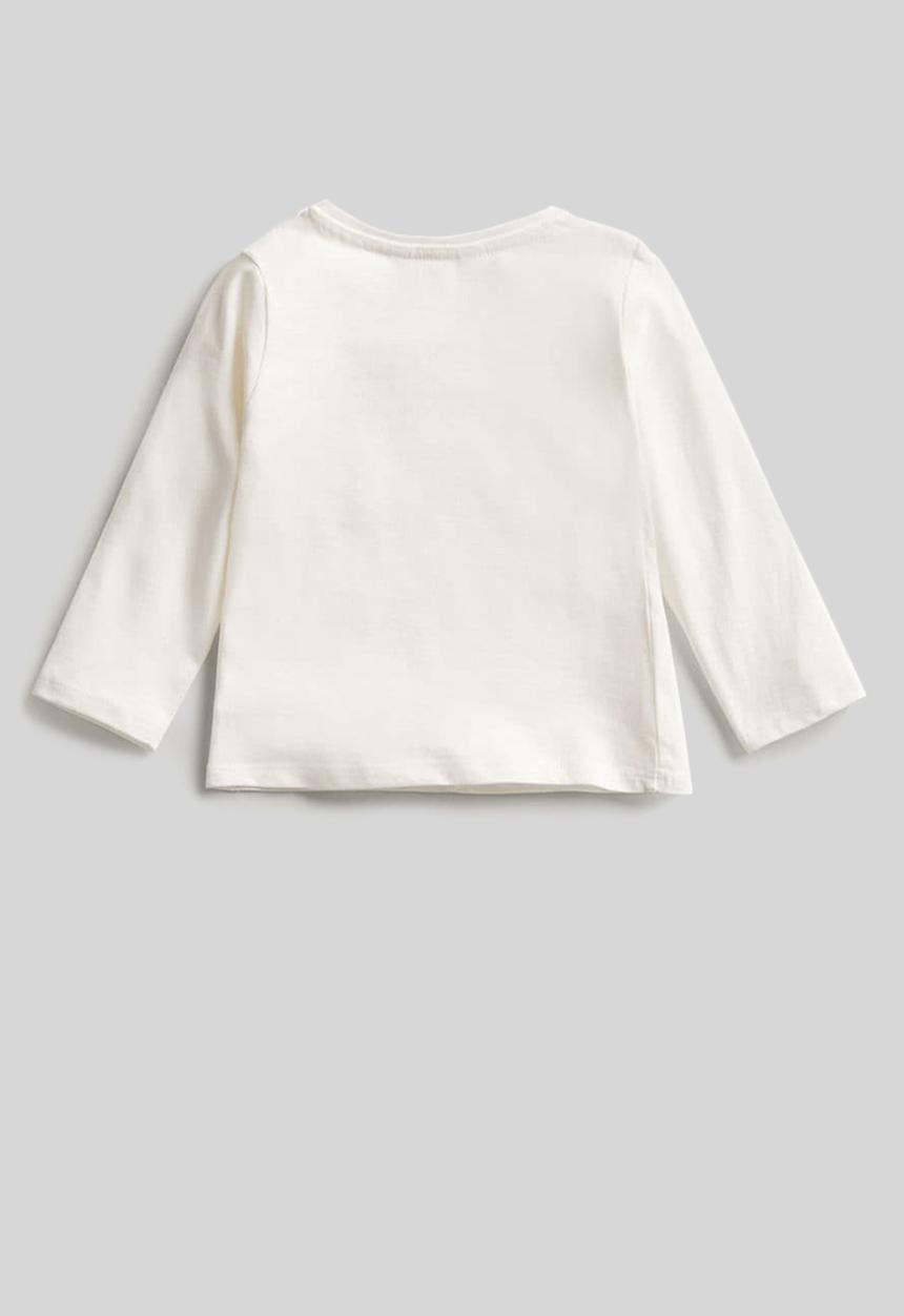 MANGO - Party long sleeve tee - off white