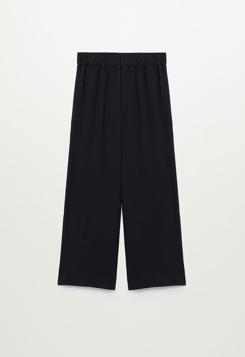 MANGO - Trousers leopart - black