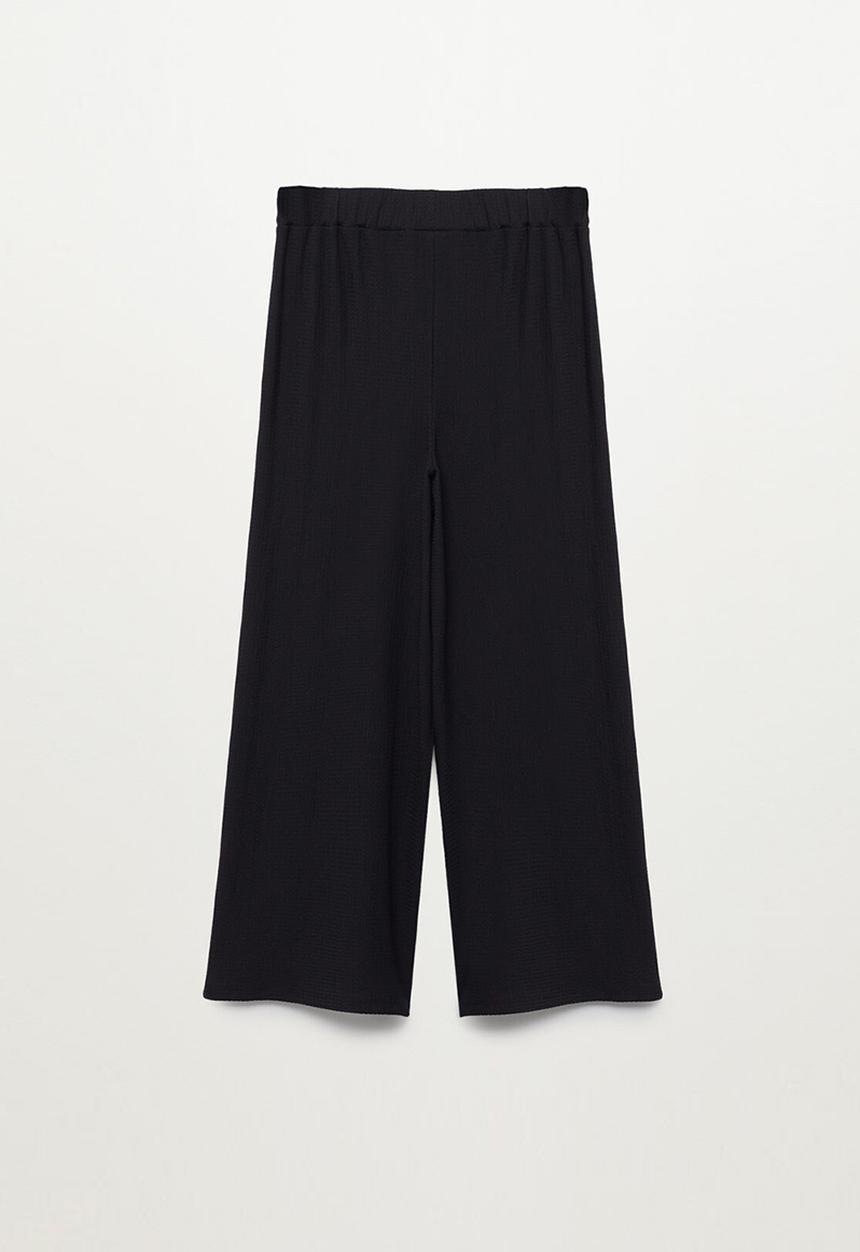 MANGO - Trousers leopart - black
