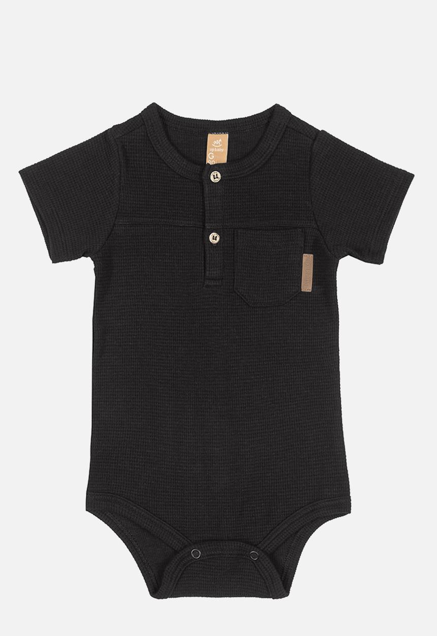 UP Baby - Ribbed bodysuit with buttons - black