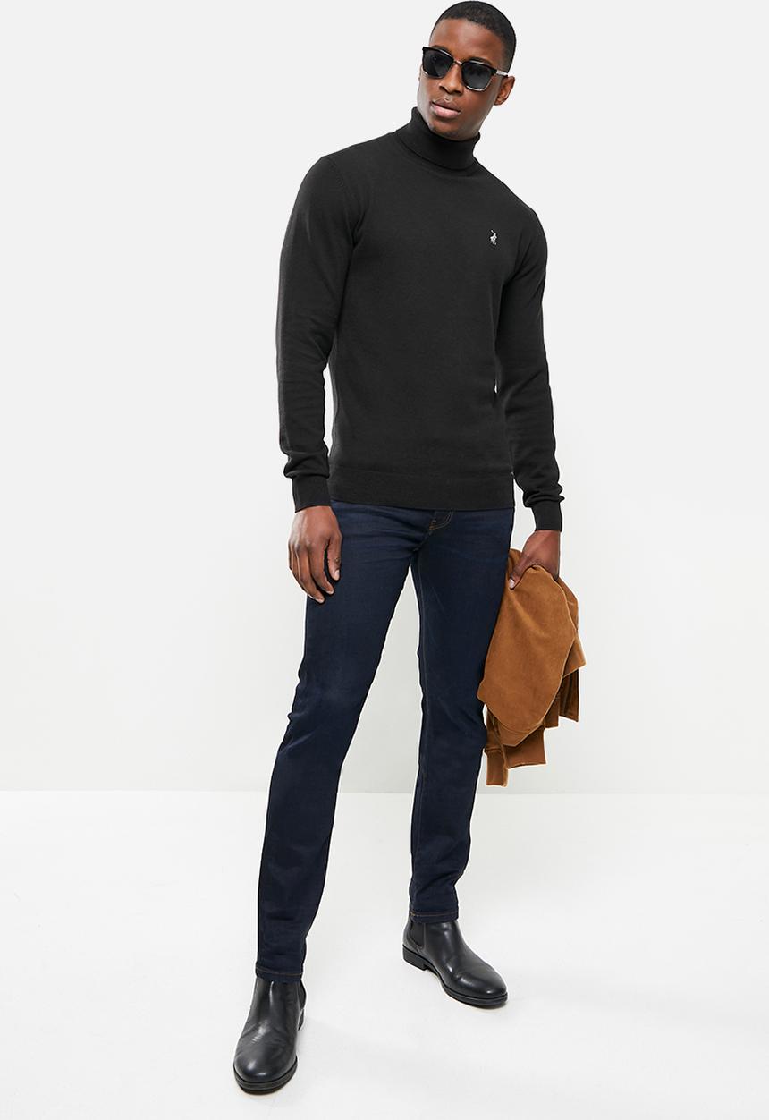 POLO - Brad merino roll neck knit - black