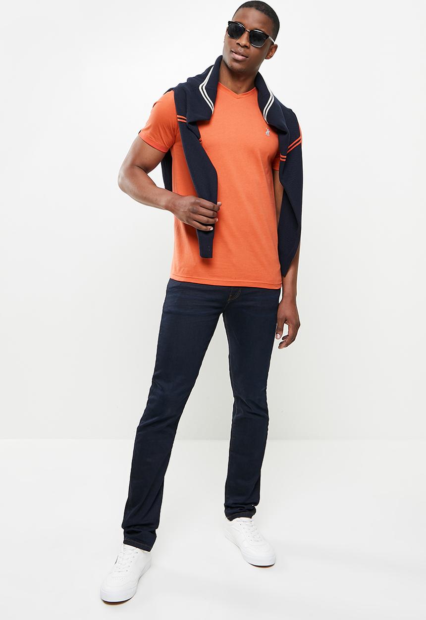 POLO - Michael v-neck short sleeve tee - orange
