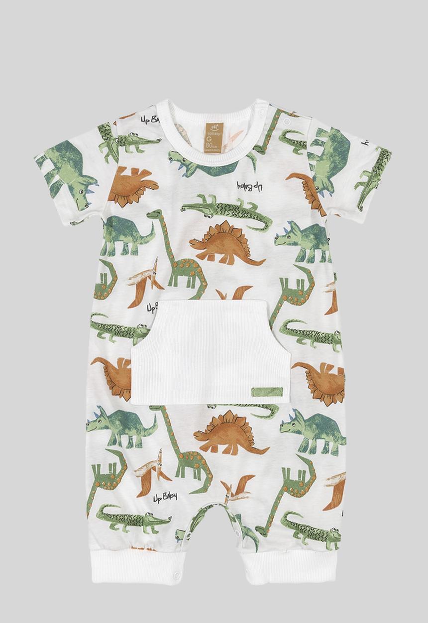 UP Baby - Animal romper with pockets - white