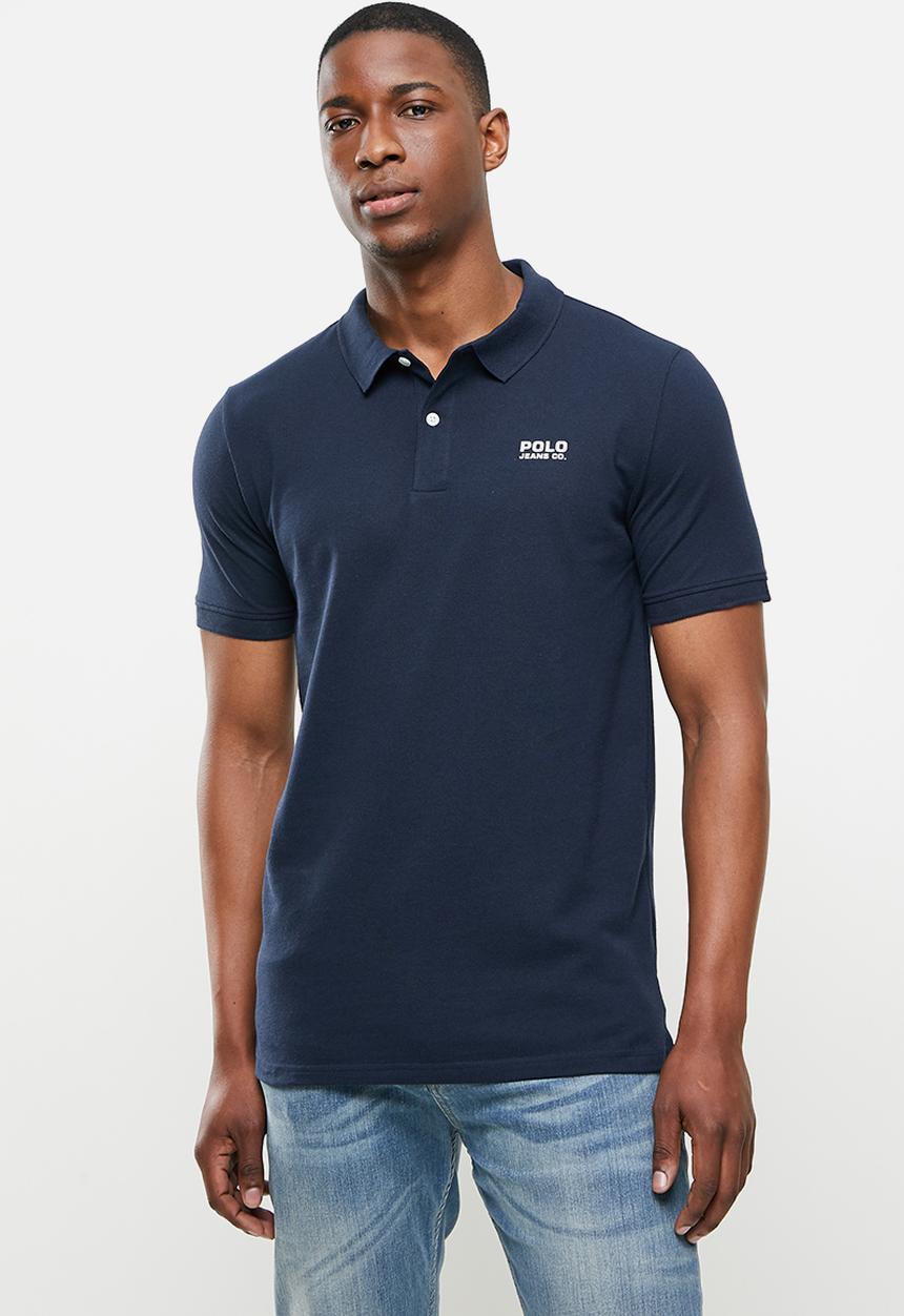 POLO - Melvin slim fit short sleeve golfer - navy
