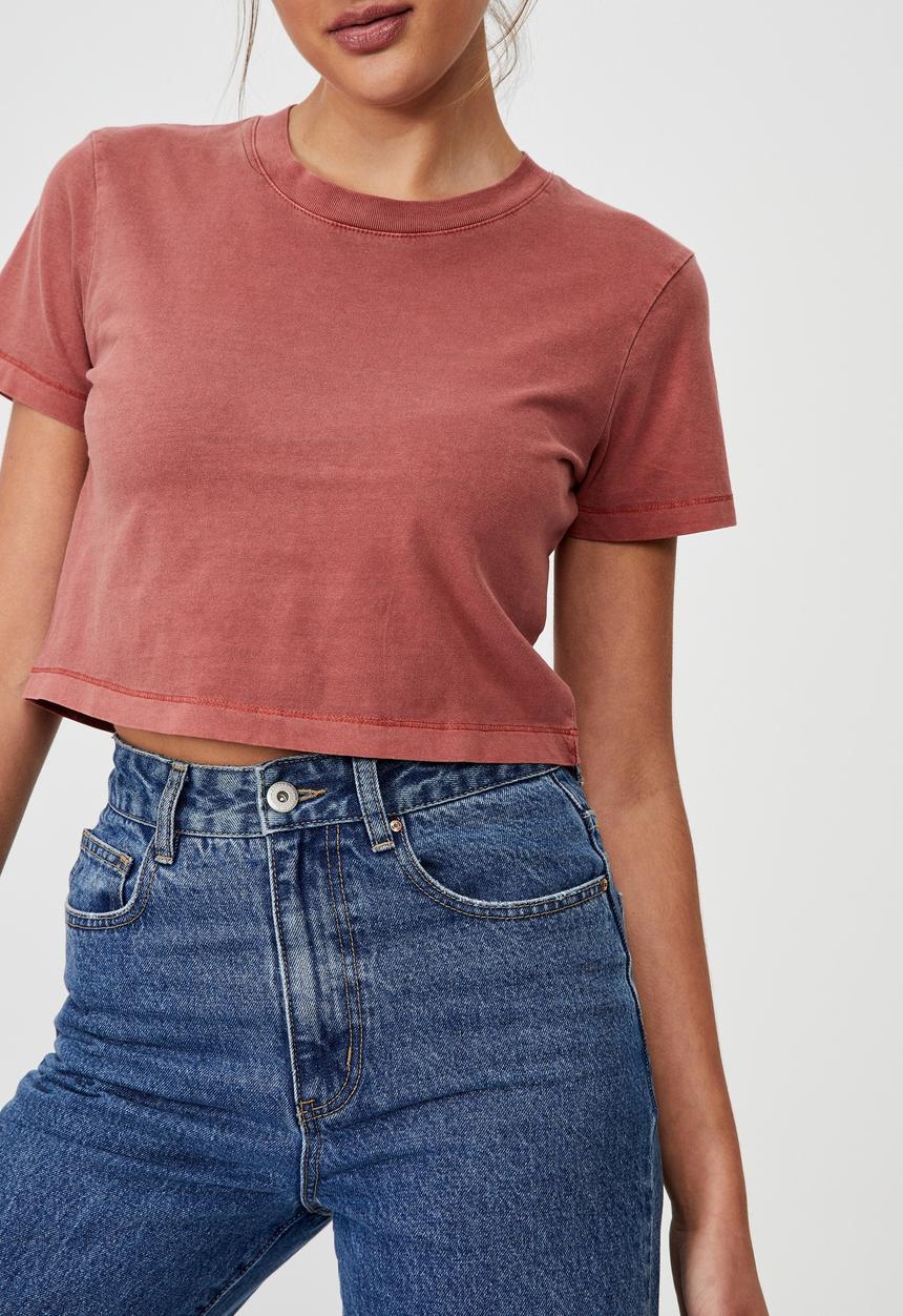 Cotton On - The baby tee - washed earthy red