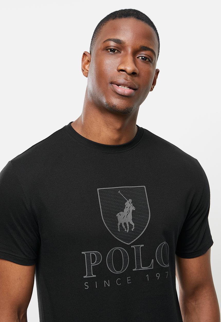 POLO - Cory crest crew neck tee - black