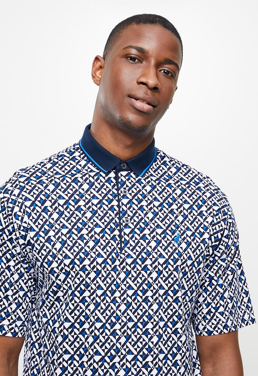 POLO - Gabriel premium printed golfer - navy