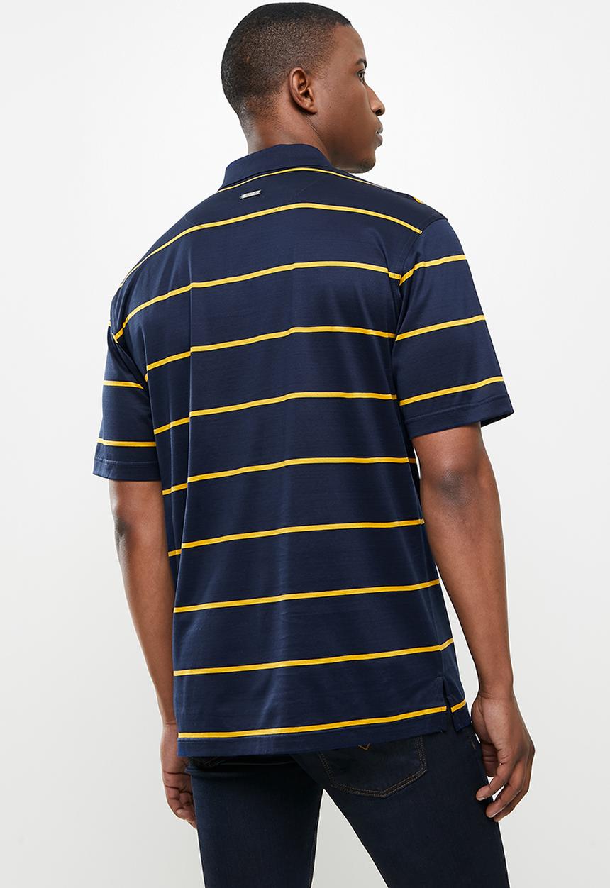 POLO - Hudson golfer - navy & yellow