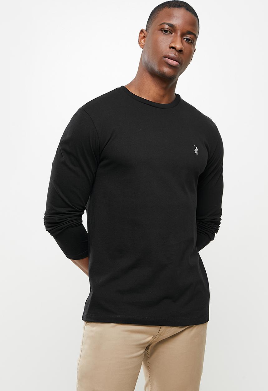 POLO - Paul long sleeve crew neck tee - black