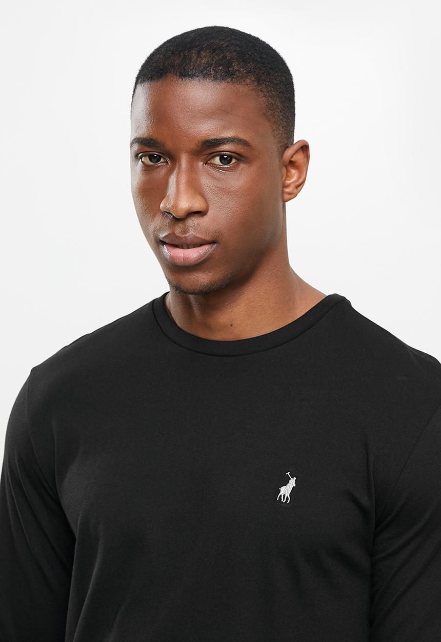 POLO - Paul long sleeve crew neck tee - black