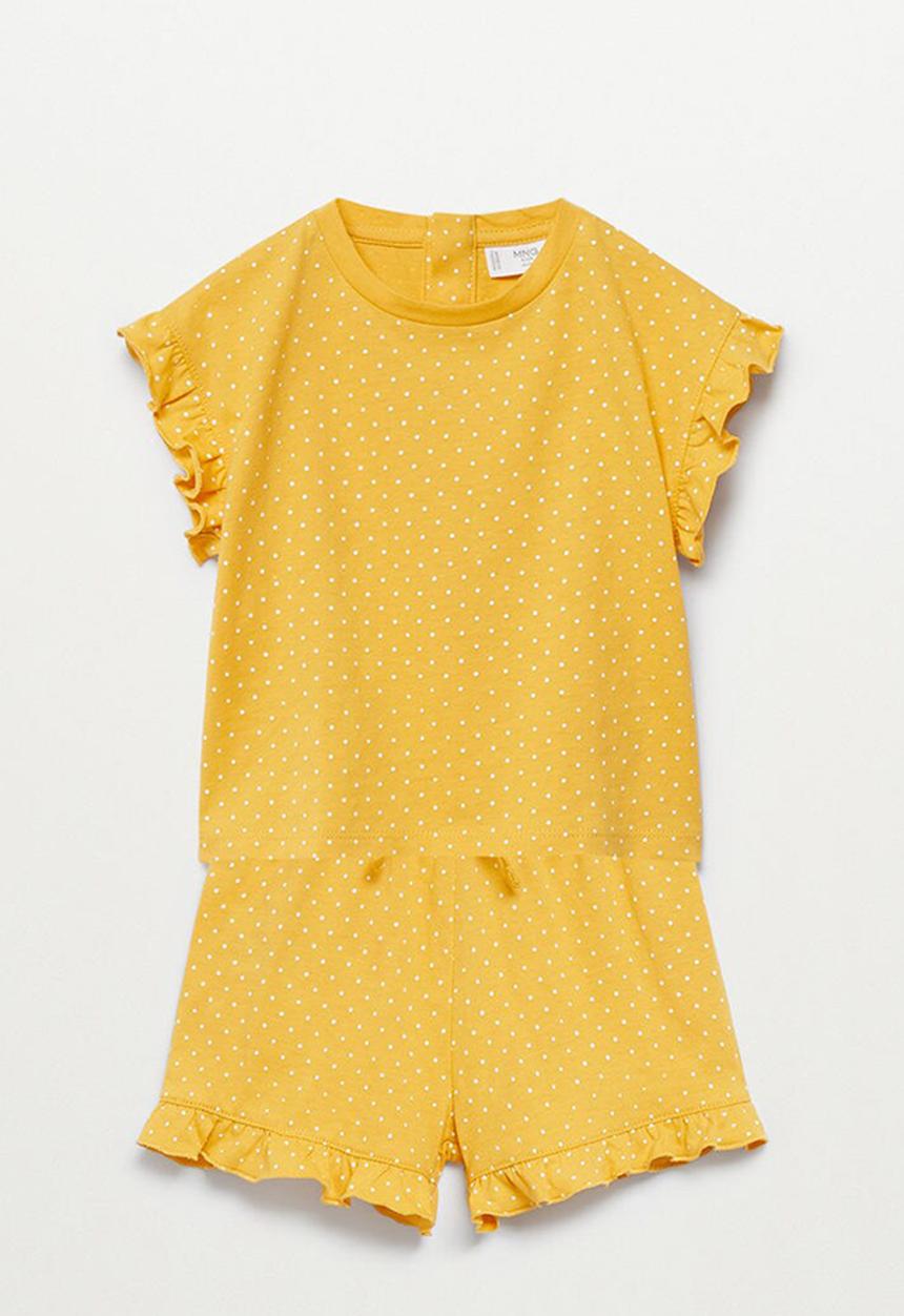 MANGO - Printed short pyjamas dotti - yellow