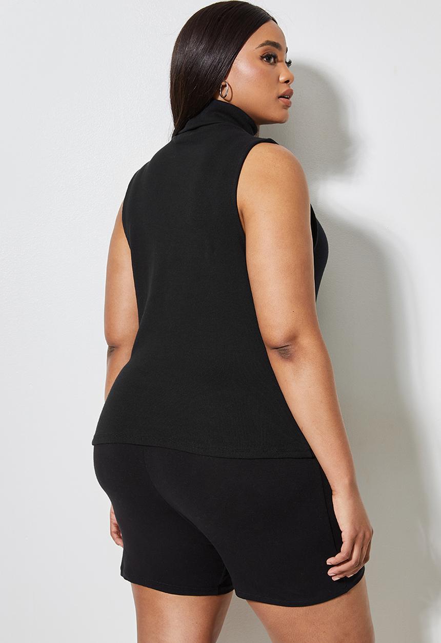 Superbalist - Single poloneck top - black