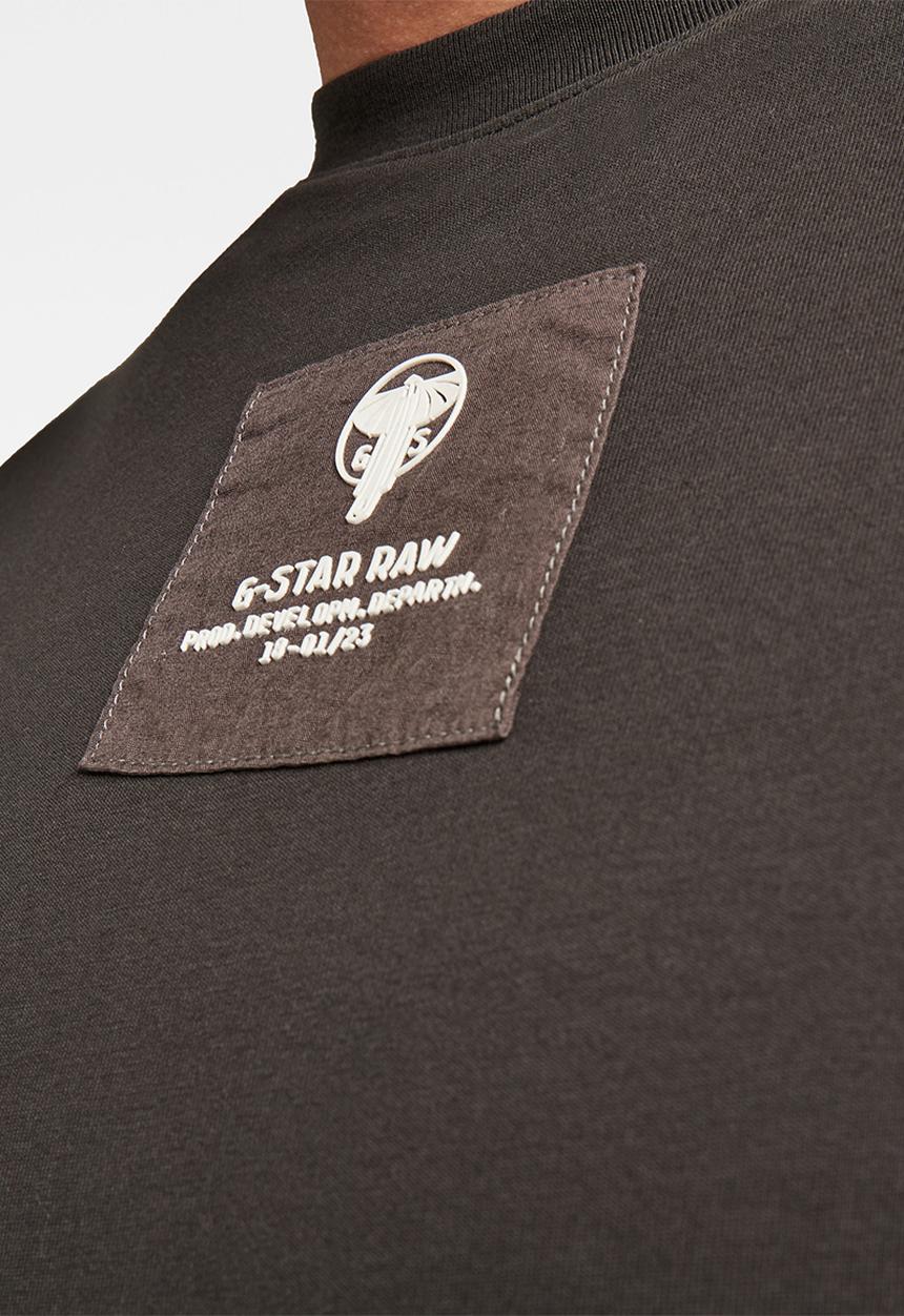 G-STAR - Center logo badge T-shirt - raven