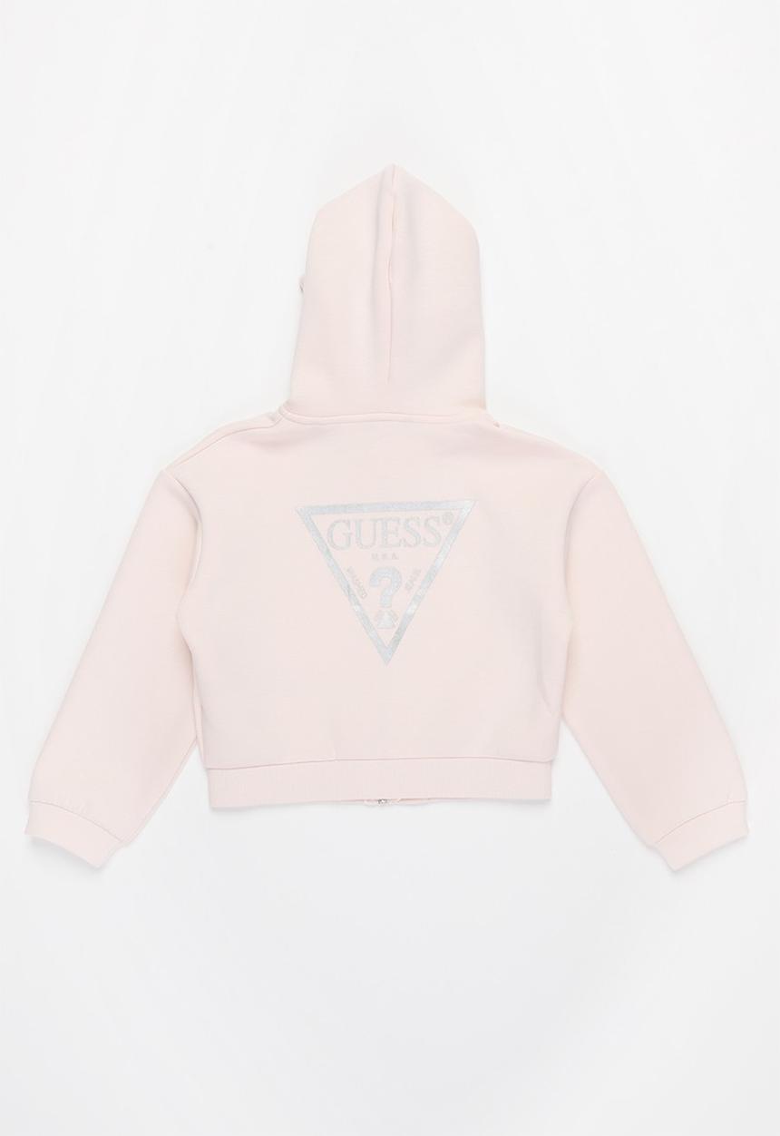 GUESS - Hooded scuba midi active top - pink
