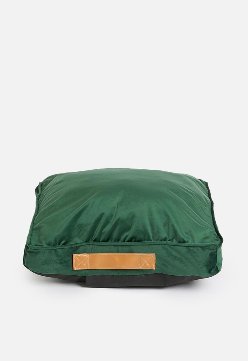 Sixth Floor - Velvet snooze basking pet bed - hunter green