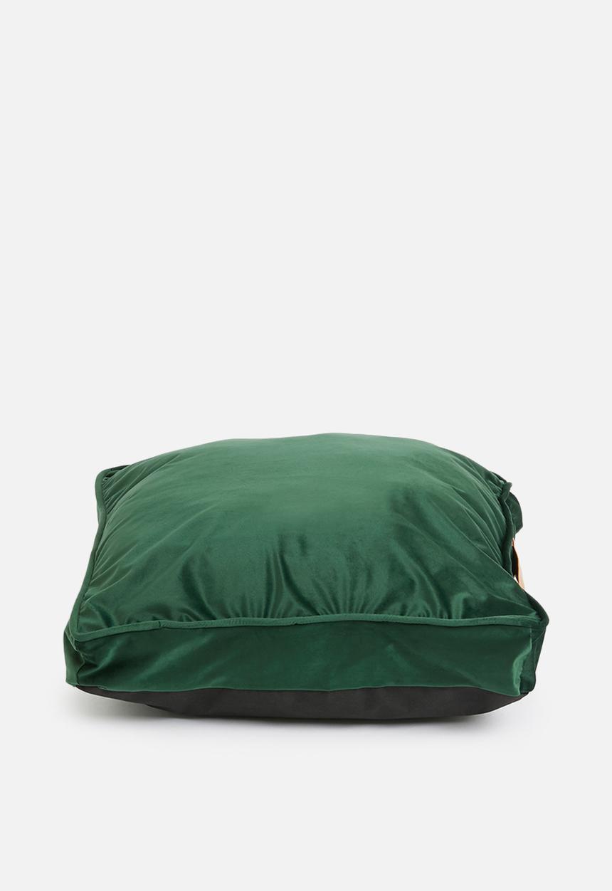 Sixth Floor - Velvet snooze basking pet bed - hunter green