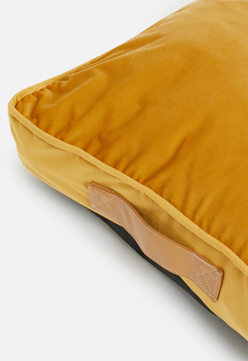 Sixth Floor - Velvet snooze basking pet bed - ochre