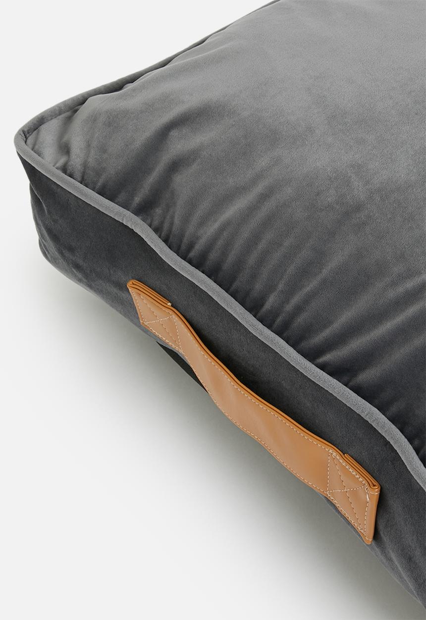 Sixth Floor - Velvet snooze basking pet bed - charcoal