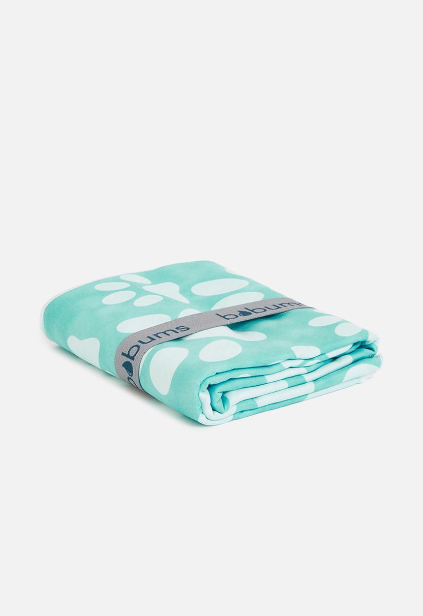 Bobums - Microfibre printed towel - blue paws doggie