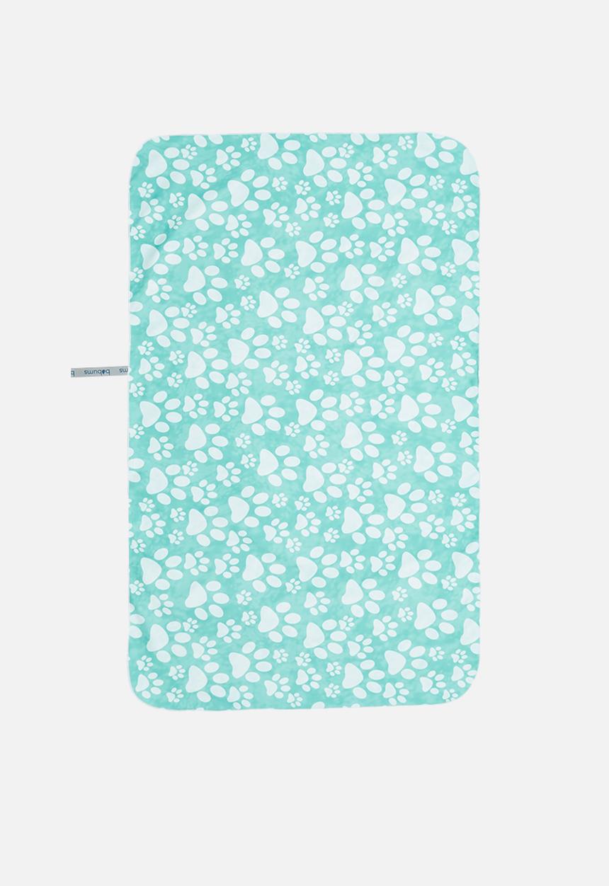 Bobums - Microfibre printed towel - blue paws doggie