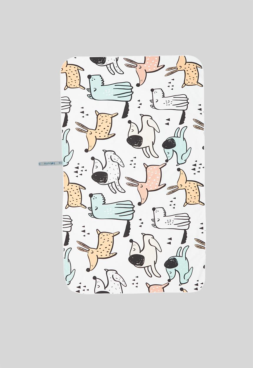 Bobums - Microfibre printed towel - multicoloured doggie dog