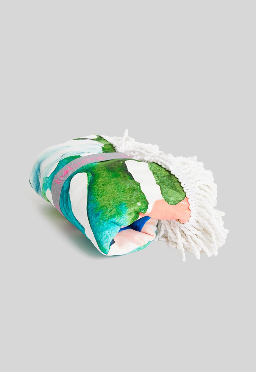 Bobums - Microfibre round printed towel - strelitzia