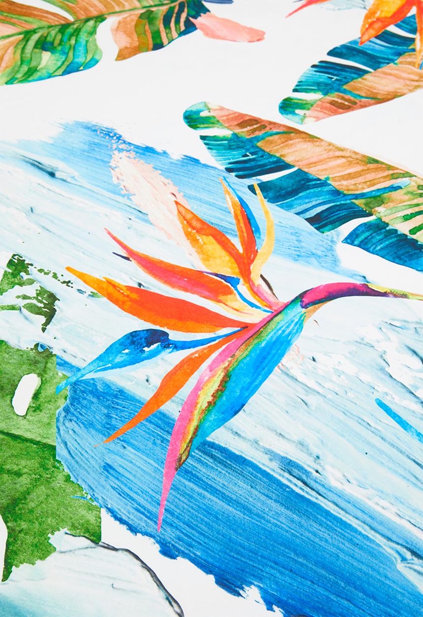 Bobums - Microfibre round printed towel - strelitzia