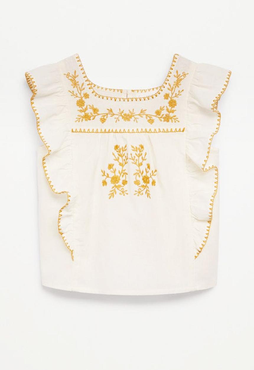 MANGO - Blouse mexican - beige