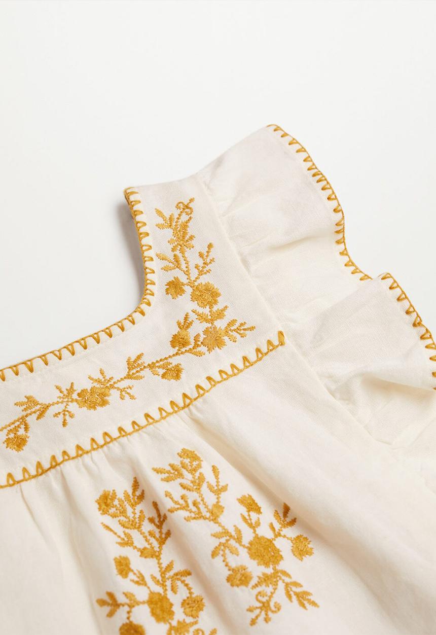 MANGO - Blouse mexican - beige