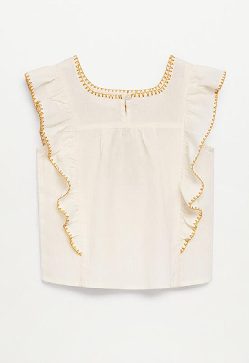MANGO - Blouse mexican - beige