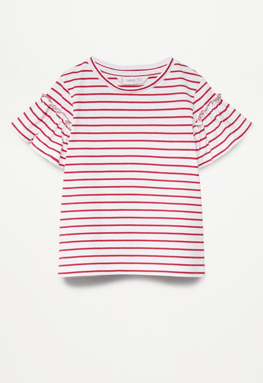 MANGO - Camiseta bande - white & red