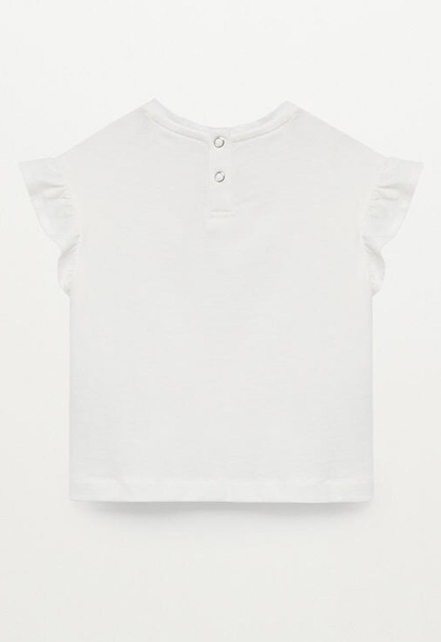 MANGO - Ruffled T-shirt - white