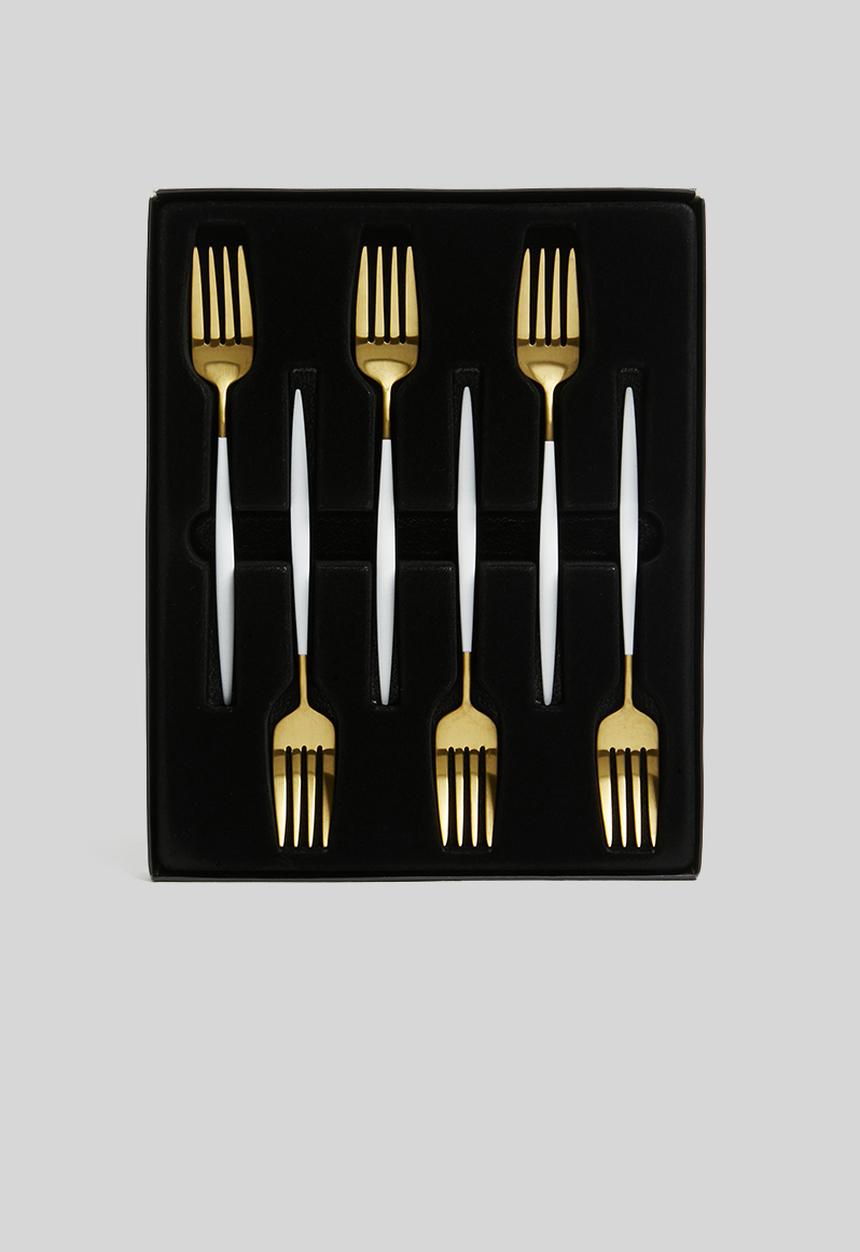 Jenna Clifford - Satin cake fork set of 6- gold 