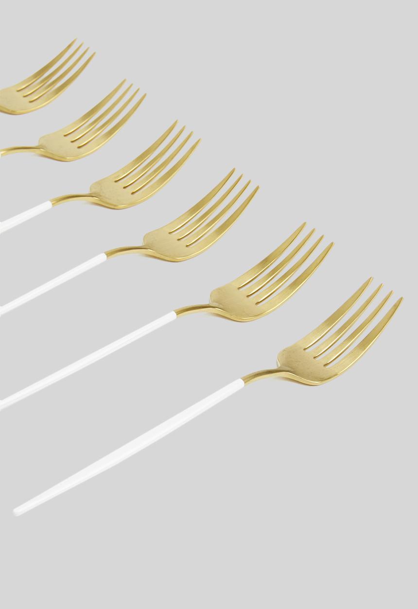 Jenna Clifford - Satin cake fork set of 6- gold 